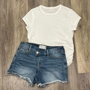 Abercrombie Kids White Tee and Blue Denim Shorts